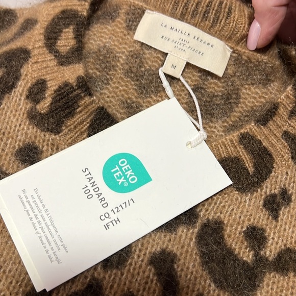 Sezane NWT Fanie Leopard Mohair Sweater Dress Size M - Picture 10 of 15